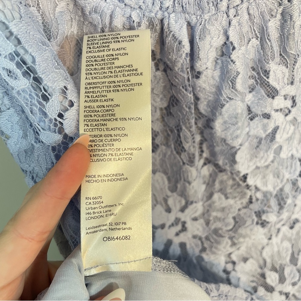 NWT Free People Hailee Lace A-line Mini Blue Floral Dress Size Small Retail $168 - Picture 11 of 12